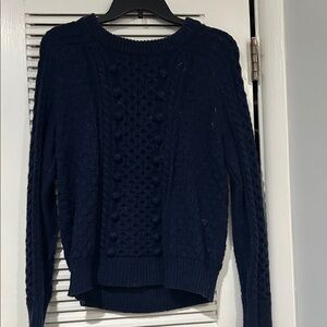 J. Crew Dark Blue Textured Sweater